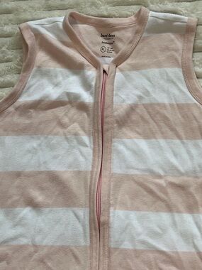 Burt's Bees Pink & White Striped Sleeveless Zip Sleep Sack